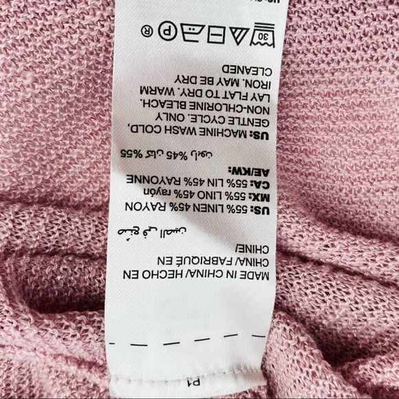 Chico’s dolman sleeve orchid pink popover linen blend sweater large - Picture 6 of 6